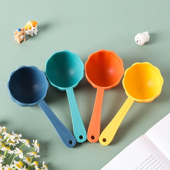 Pet Food Measuring Spoon round Bottom Scl Scoop Foolproof Clean Storage Container for Kitchen Grain Rice Flour Powder Dog Cat Treats Blue, 1 Pc, by Ihhxbs