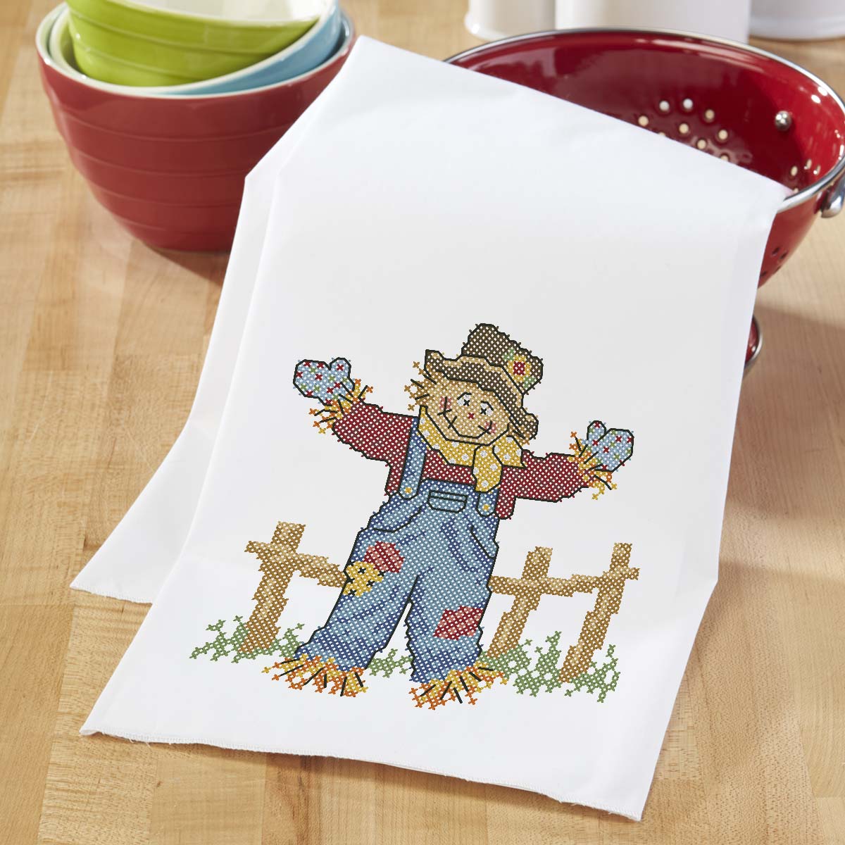 Herrschners® Scarecrow Towel Pair Stamped CrossStitch