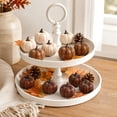 thumbnail image 3 of Blue Pumpkins Fall Decor with Textured Ridges, 12 Resin Pumpkins for Halloween Mantel Decor and Thanksgiving Centerpieces, Farmhouse Fall Decor for Shelf and Table, 3 of 8