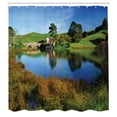 thumbnail image 3 of Ambesonne Hobbits Shower Curtain, Hobbit Land Village House, 69"Wx70"L, Green Blue, 3 of 4