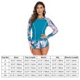 thumbnail image 7 of IDOPIP Women 2 PC Rash Guard Long Sleeve Swimsuits Swim Shirt with Shorts Set Surf Bathing Suits, 7 of 7