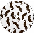 thumbnail image 1 of FMSHPON Mustaches on White Xmas Christmas Tree Skirt Stand Mat for Holiday Party Decoration Indoor Outdoor 48 inches, 1 of 3