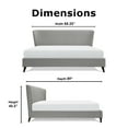 thumbnail image 2 of Adore Decor Adele Wingback Upholstered Platform Bed King Size Gray, 2 of 11