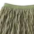 thumbnail image 3 of QHFBli Women Pleated Skirt Big Swing Yarn Elastic Waist Solid Color Party Clothing Skirts Shaggy Skirt A Line Skirt Womens Midi Skirts, 3 of 6