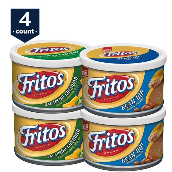 Fritos Dip Variety Pack, Bean & Jalapeno Cheddar, 9 oz Cans (4 Pack)