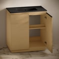 thumbnail image 6 of St. Tropez 36" Freestanding Bathroom Vanity in Natural Oak with Black 3-Hole Widespread Sink Top, 6 of 7