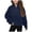 Blue, variant on Girls Half Zipper Sweatshirts Cute Trendy Fall Pullover Crop Tops for Teen Girls Long Sleeve Sweater Clothes Thumb Hole Coffee,Size 7-8 Years