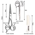 thumbnail image 5 of Juego de tijeras para el pelo de la nariz peine y bolsa portátil para recortar la cara - gris Colcomx juego de tijeras de barba, 5 of 5