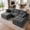 Dark Grey, variant on ReeQuo 150" Sleeper Sofa Cloud Couch, Oversized Modular Sectional Sofa with Double Layer Cushions, 28’’ Deepseat, Removable Covers, 8 Seater Soft Comfy Sofa Bed for Living Room - Dark Grey