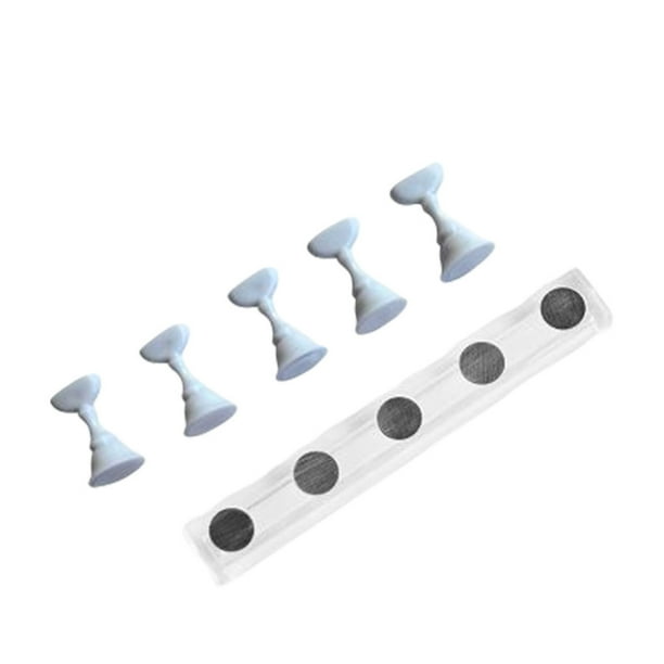 Qarigey 6 piezas de soportes profesionales para práctica de uñas acrílicas, juego de soportes para puntas de uñas, estante de exhibición Juegos de manicura Blanco