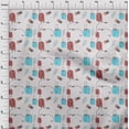 thumbnail image 3 of oneOone Cotton Jersey Turquoise Blue Fabric Airplane|Camera & Suitcase Travel Sewing Fabric By The Yard Printed Diy Clothing Sewing Supplies 58 Inch Wide, 3 of 4