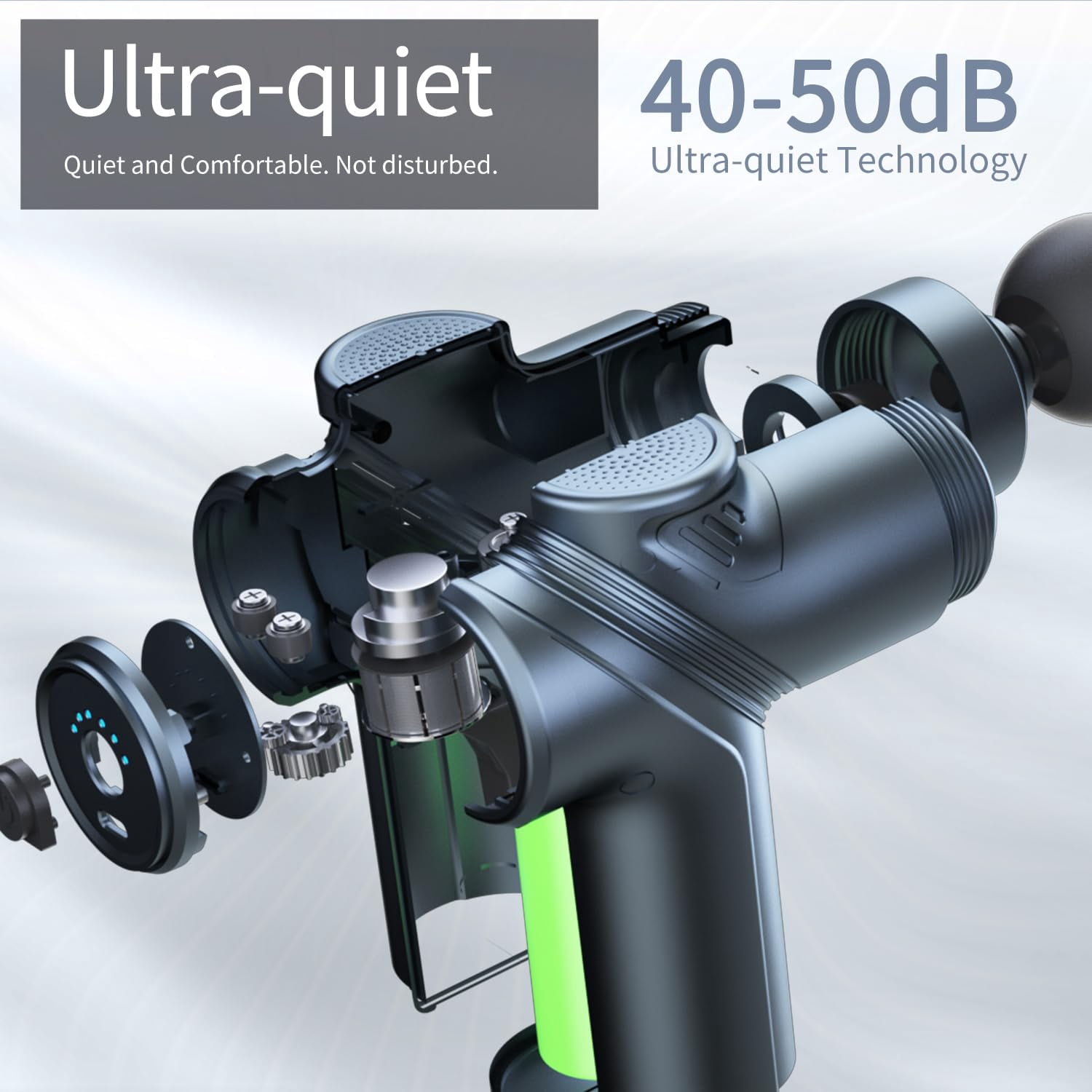 CHUNYAN Deep Tissue Massage Gun Portable, Mini Electric Muscle Massager, Suitable for Relieving Back, Neck and Body Pain, with 4 Heads and 6 Speeds