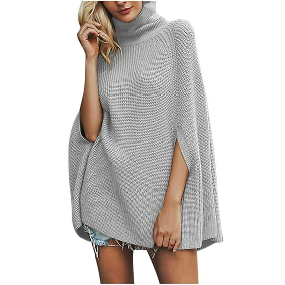 zbxnLI Womens Turtleneck Sweater 3/4 Sleeve Pullover Sweater Fashion Fall Tops Women's Clothes