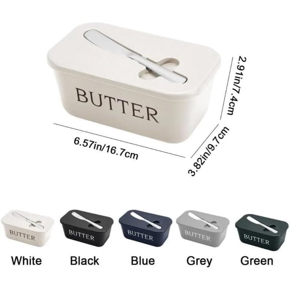 Large Capacity Butter Dish with Knife - Sealed Storage Container & Cheese Tray, Airtight Storage Box for Butter & Cheese, Perfect for Kitchen Countertop & Food Preservation, B, 6.57*3.82*2.91in