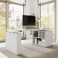 thumbnail image 3 of Stratus 72W x 30D Standing Desk with Bookcase in White - Engineered Wood, 3 of 8