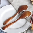 thumbnail image 6 of Japanese Wooden Spoon Long Handle Ramen Spoon Baby Eating Spoon Drinking Porridge Spoon Household Wood Tableware Round Spoon, 6 of 7