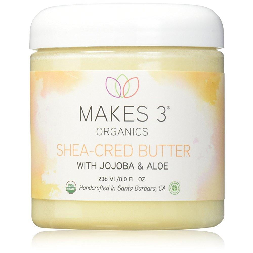 Unrefined Raw Organic Virgin Shea Butter by Makes 3 Organics Better Shea Butter (8 Fl Oz