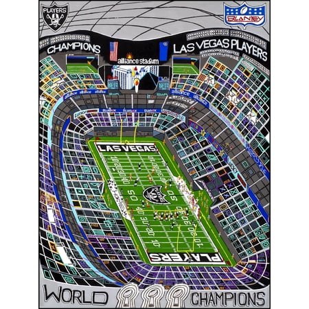 Josh Blaney Las Vegas Acrylic Painting Football Stadium 24x36 6in.Fine Art Poster Print