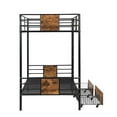 thumbnail image 5 of Bunk Bed Twin XL over Twin XL, Metal Bunk Bed with Built-in Ladder and Safety Guardrail, Space-Saving Bunk Beds with MDF Board Guardrail and Two Storage Drawers for Teens & Adults, 5 of 9