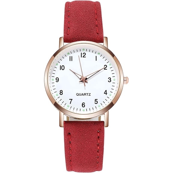 DESIGNICE Women's Watches,Classic Quartz Watch with Luminous Easy Read Dial,Leather Watch Band,Vintage Small Face Round Watches for Women