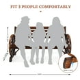 thumbnail image 6 of VINGLI Wooden Wagon Wheel Arms and Sturdy Seat Outdoor Bench, 6 of 9