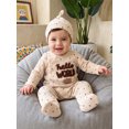 thumbnail image 4 of RUINIXCW Infant Baby Footed Romper Long Sleeve Dot Print Fall Jumpsuit with Hat, 4 of 6