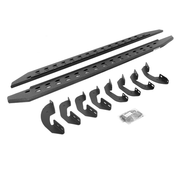 Go Rhino 69443687ST RB20 Slim Line Running Boards with Brackets Kit - Crew Max Only For Toyota 22-24 Tundra (Crew Cab Pickup)