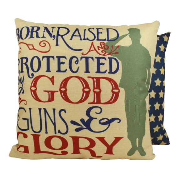 Born Raised | Memorial Day | Pillow Cover | Throw Pillow | Home Decor | Gift for Men | American Patriot | Gift Idea | Memorial Day Decor