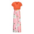 thumbnail image 4 of Traje de dos piezas informal de moda con cintura deportiva y estampado floral de verano para mujer Wmkox8yi  bvn589, 4 of 8