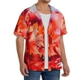 thumbnail image 4 of Daiia Autumn Maple Leaves Men's Linen Shirts Short Sleeve Casual Shirts Button Down Shirt for Men Beach Summer Wedding Shirt-XX-Large, 4 of 7