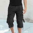thumbnail image 2 of SHIXIAOO Men's Spring and Summer Leisure Sports Solid Color Pocket Trouser Leg Hanging Rope Tool Shorts Men Cargo Pants Slim Fit Band 1 12 Sock Thick Pants Pants Cargo Mens Work Pants Cargo Bedroom, 2 of 5