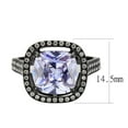 thumbnail image 2 of Black Stainless Steel Ring with AAA Grade CZ in Light Amethyst for Women Light Amethyst Stone Color Style TK3734 Size 6, 2 of 5