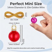 100 Pcs Christmas Mini Balls Ornaments,Xinshengli 14mm Glitter Multicolor Christmas Ball with 10m Metallic Thread,Xmas Tree Hanging Decorations Pendants for Party,Decor,Outdoor,Indoor,DIY