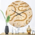 thumbnail image 2 of Designart 'Golden Chain Necklace Retro Pattern' Mid-Century Modern Wood Wall Clock, 2 of 5