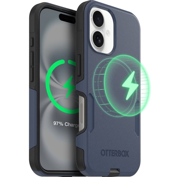 OtterBox Commuter MagSafe Case for iPhone 16 – Midnight Sky – Slim, Shockproof, Dual Layer Drop Protection