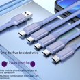 thumbnail image 1 of líneas de carga tipo c largas para arrastrar cinco cables de datos Android de carga rápida para Apple Huawei Glory OPPO, 1 of 5