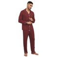 thumbnail image 4 of Zshosam Mens Pajamas Set Classic Long Sleeved and Long Pants Sleepwear Loungewear(Red,XL), 4 of 5