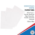 thumbnail image 2 of Essentials Patient Bibs – 2-Ply Tissue/Poly, 13” x 18”, 500/Case, White, Disposable with Reinforced Edge & Horizontal Embossed Texture – Fluid-Resistant Medical & Dental Bibs for Adults, 2 of 8