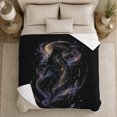 thumbnail image 5 of Celestial Black Cat Leaping Moon, Festive Pet Portrait Pattern, Warm Flannel Blanket for Living Room and Bedroom, Cat Lovers Christmas Gift, Pet Lover Home Decor, 5 of 9