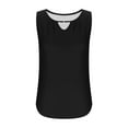 thumbnail image 4 of Ohufall Tank Tops for Womens Summer Casual Solid Color Pullover Keyhole Neckline Sleeveless Tees Fashion Loose-fitting Pleated Sleeveless Tops, 4 of 5