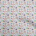 thumbnail image 1 of oneOone Cotton Flex White Fabric Circus Sewing Craft Projects Fabric Prints By Yard 40 Inch Wide-aC, 1 of 5