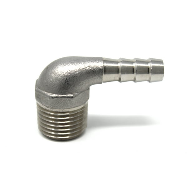 CONCORD 304 Stainless Steel Barbed Elbow Hose 3/8" Barb Hose to 1/2