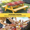 thumbnail image 6 of Valentine's Day Table Cloths for 5 Foot Rectangle Tables, Romantic Red Truck Love Wood Plaid Brown Patio Waterproof Elastic Fitted Tablecloths, Washable Rectangular Table Cover for Camping, 6 of 8