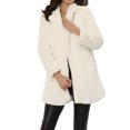 thumbnail image 2 of INSPIRE CHIC Women's Faux Fur Coat Lapel Warm Overcoat Winter Open Front Casual Long Fluffy Jackets S Beige, 2 of 6