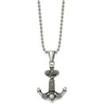 thumbnail image 3 of Chisel Stainless Steel Antiqued and Polished Anchor with Rope Pendant on a Ball Chain Necklace - 24", 3 of 8