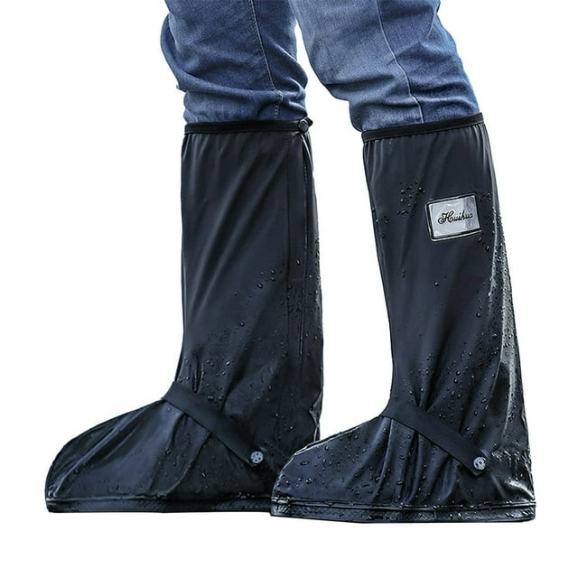 1 Pair Boot Covers High-tube Dustproof Non-Slip Zipper Design Wear-resistant Shoe Protection Thickened Overshoes Rain Boot Covers Rain Accessory