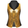 thumbnail image 3 of vastwit Kids Girls Sparkly Party Top Sequins Waistcoat Sleeveless V Neck Hip-Hop Jazz Dance Vest for Stage Performance Gold 8, 3 of 7