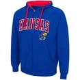 thumbnail image 2 of Men's Colosseum Royal Kansas Jayhawks Big & Tall Full-Zip Hoodie, 2 of 3