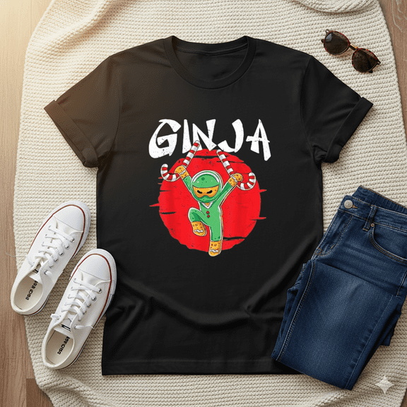 Ginja Ninja Ninjabread Man Ugly Christmas Holiday Gift Unisex Tee up to Size 5XL
