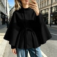 thumbnail image 4 of Sheghy Womens Cotton Hoodies Sherpa Jacket Funnel Neck Walking Wrap Jacket with Pockets Black S, 4 of 5